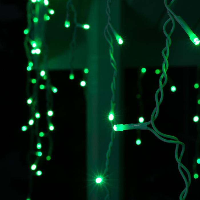 БАХРОМА уличная, Ш:4м, В:0.6м, Н.Б. LED-180-220V, 8 режимов, ЗЕЛЕНЫЙ