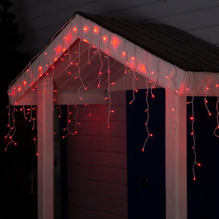 БАХРОМА уличная, Ш:4м, В:0.6м, Н.Б. LED-180-220V, 8 режимов, КРАСНЫЙ