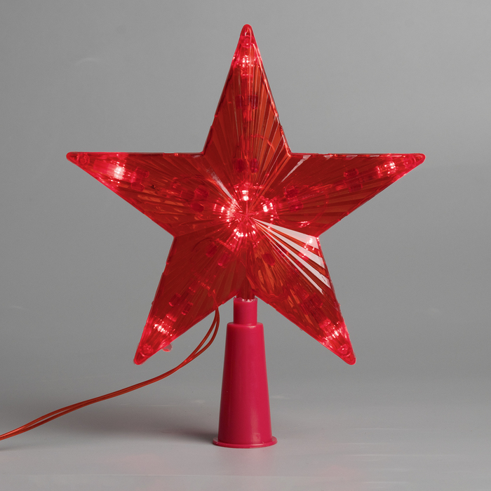 Фигура "Звезда Красная ёлочная" 15х15 см, пластик, 10 LED, 2 м провод, 240V КРАСНЫЙ