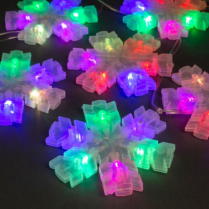 НИТЬ, 2 м, с насад. "Снежинка матовая", 12х12 см, Н.С. LED-36-220V, МУЛЬТИ (RG/RB)