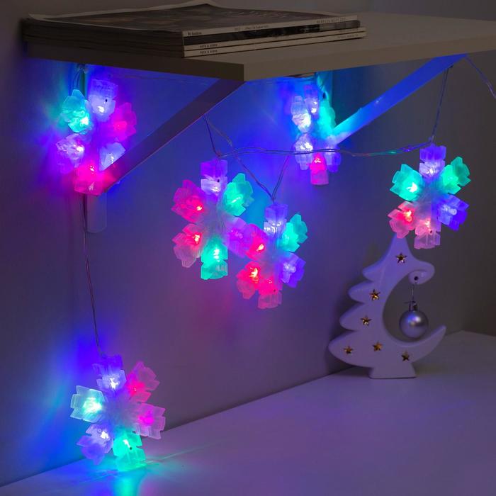 НИТЬ, 2 м, с насад. "Снежинка матовая", 12х12 см, Н.С. LED-36-220V, МУЛЬТИ (RG/RB)