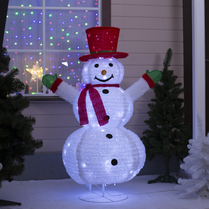 Фигура ткань "Снеговик", 150 см, 150 LED, 220 В, белый