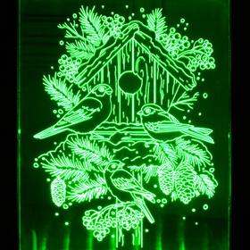 

Рамка светящаяся "Снегири", 13.5х17 см, USB, 5V, 10 LED, RGB