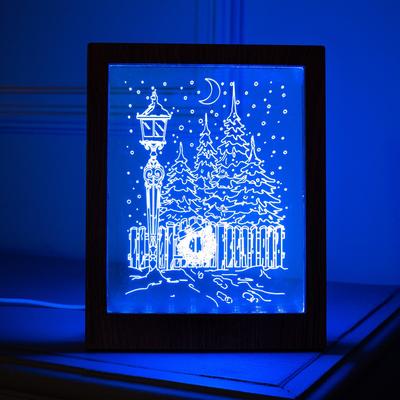 Рамка светящаяся, "Фонарь" 13,5 х 17 см, USB, 5V, 10 LED, RGB