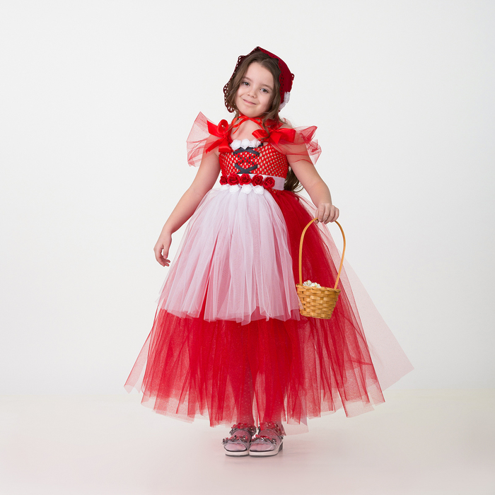 Карнавальный костюм "Красная шапочка", сделай сам, корсет, ленты, брошки, аксесуары