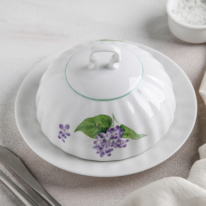 Масленка 500 мл "Сирень", круглая