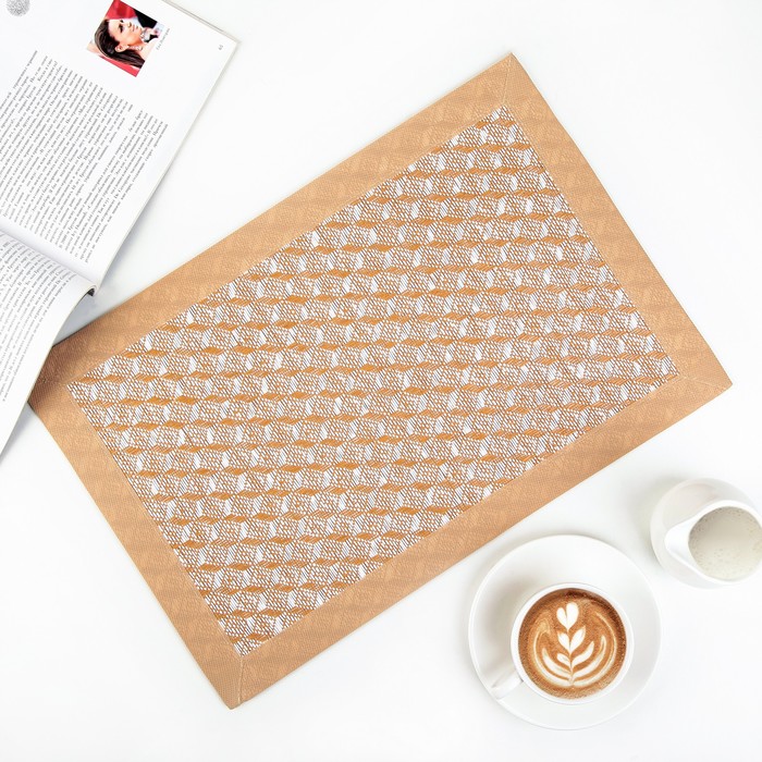 Салфетка кухонная "Геометрия" 45х30 см, бежевый