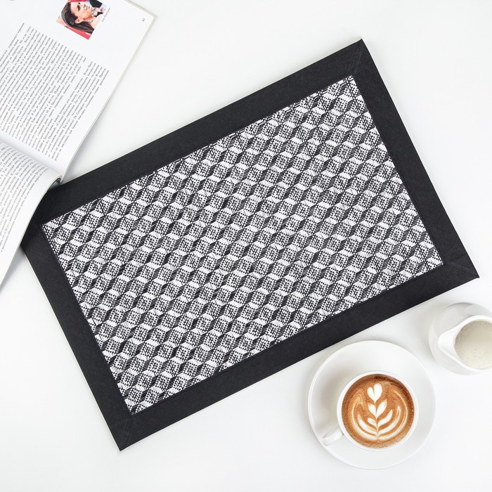 Салфетка кухонная "Геометрия" 45х30 см, чёрно-белый