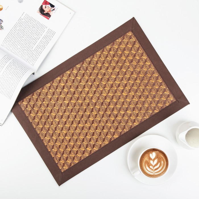 Салфетка кухонная "Геометрия" 45х30 см, коричневый