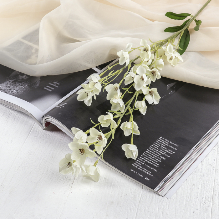 Цветы искусственные "Калужница" 2,5*90 см, белый