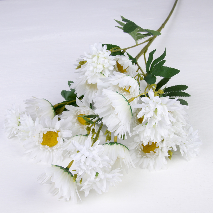 Цветы искусственные "Ромашка с серединкой" 6*79 см, белый