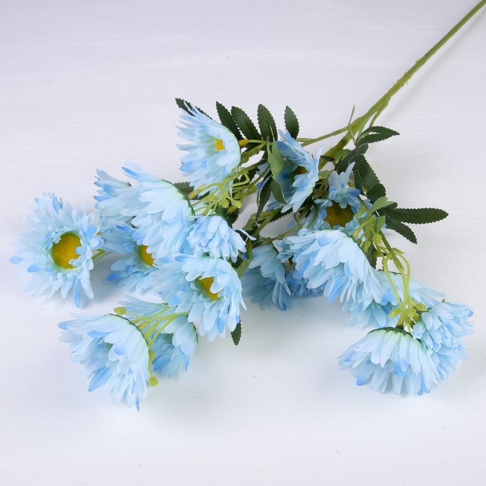 Цветы искусственные "Ромашка с серединкой" 6*79 см, голубой