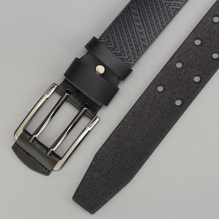 Ремень мужской, пряжка металл, цвет чёрный