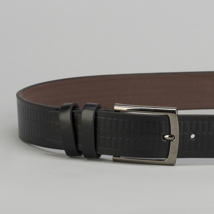 Ремень мужской, пряжка металл, цвет чёрный