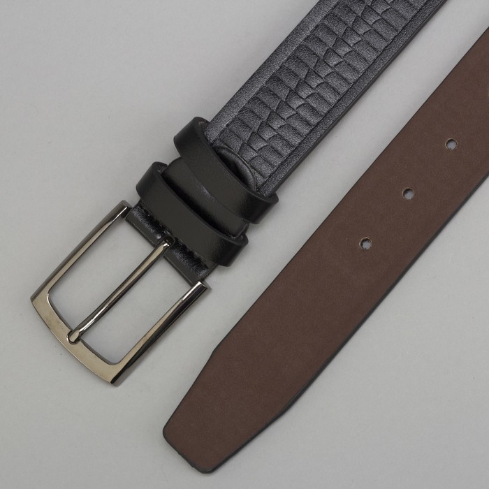 Ремень мужской, пряжка металл, цвет чёрный