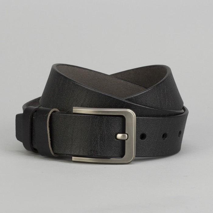Ремень мужской Великан, гладкий, пряжка тёмный металл, цвет чёрный