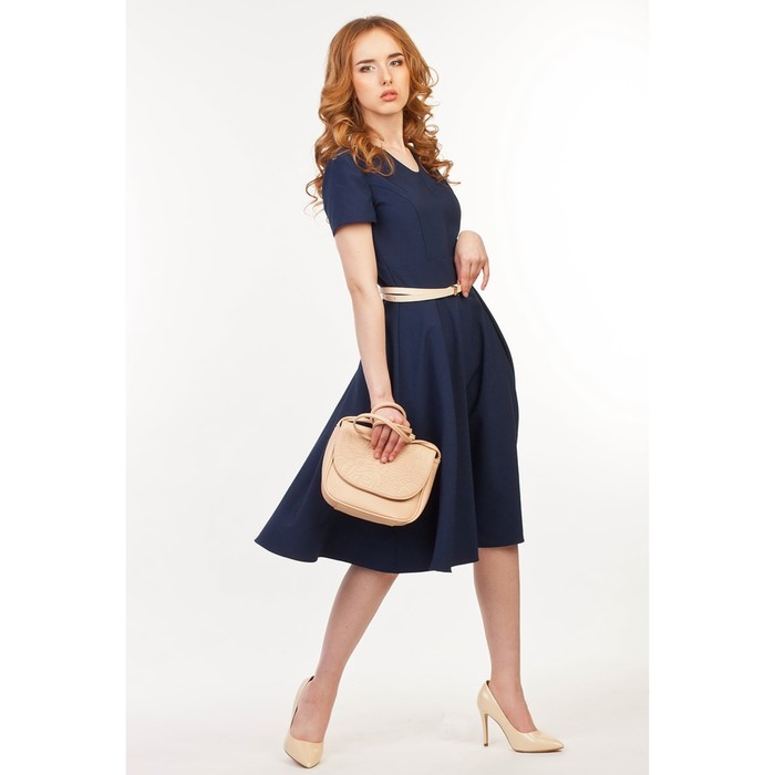 Платье женское, размер 46, цвет синий