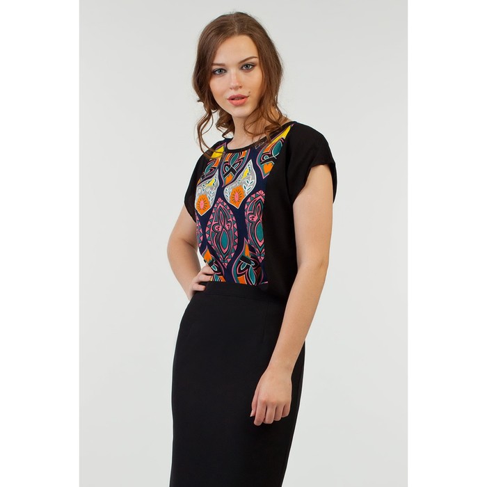 Блузка женская, размер 44, цвет чёрный