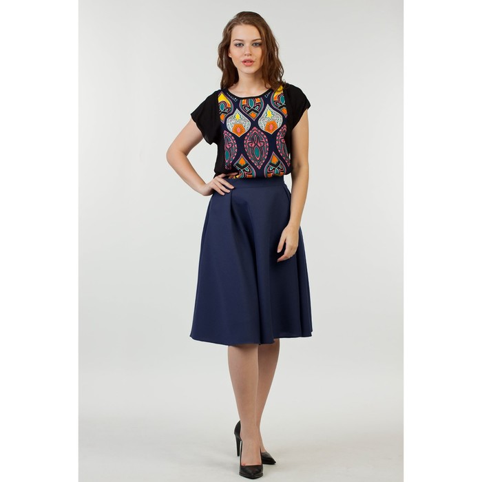 Юбка женская, размер 48, цвет синий