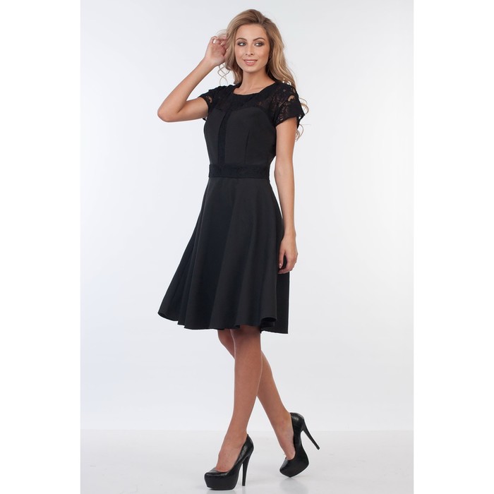 Платье женское, размер 46, цвет чёрный