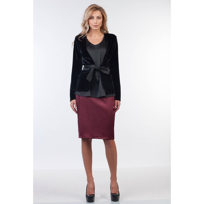 Юбка женская, размер 50, цвет марсала