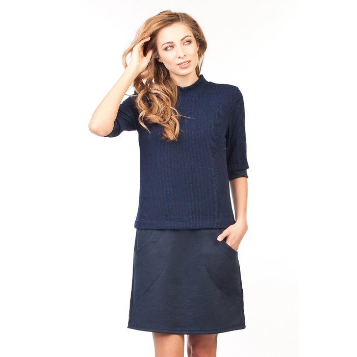 Платье женское, размер 48, цвет синий