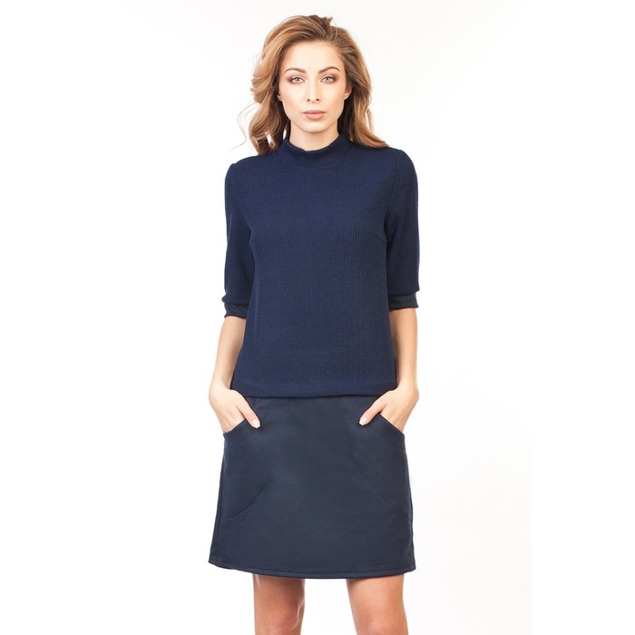 Платье женское, размер 48, цвет синий