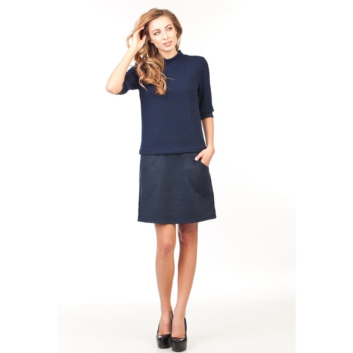 Платье женское, размер 50, цвет синий