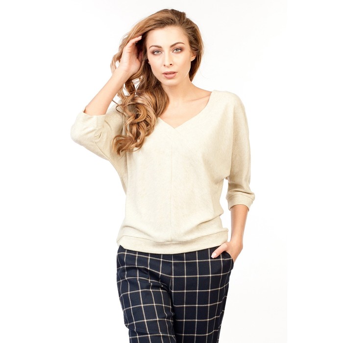 Блузка женская, размер 46, цвет бежевый