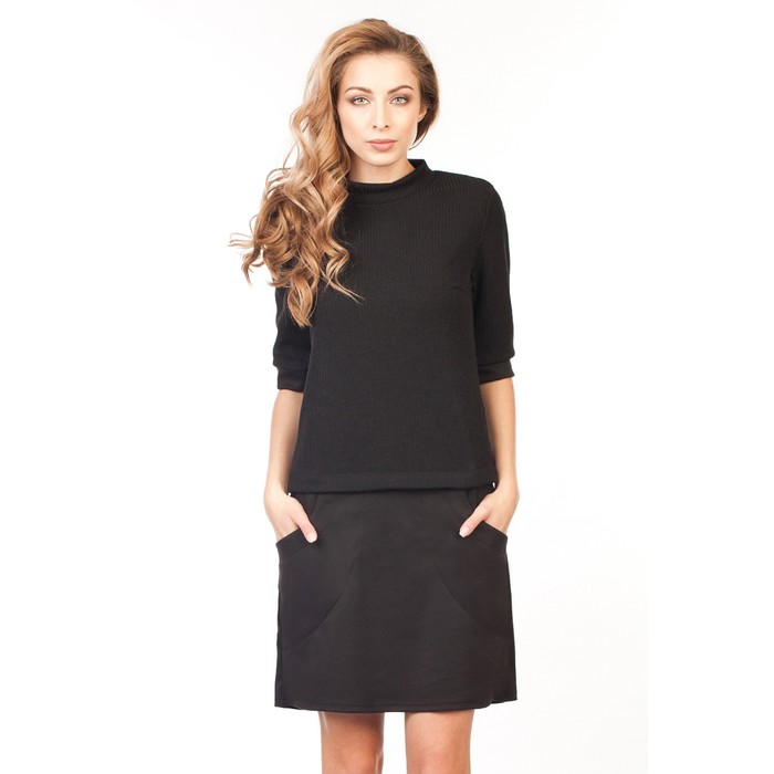 Платье женское, размер 46, цвет чёрный