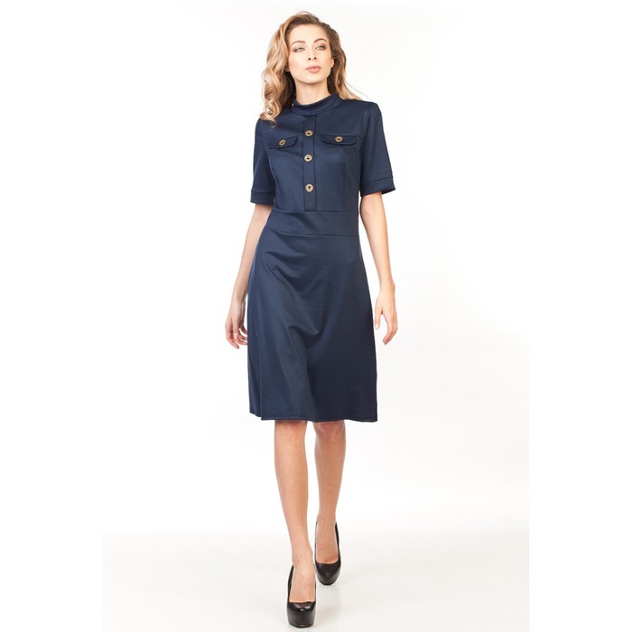 Платье женское, размер 48, цвет синий