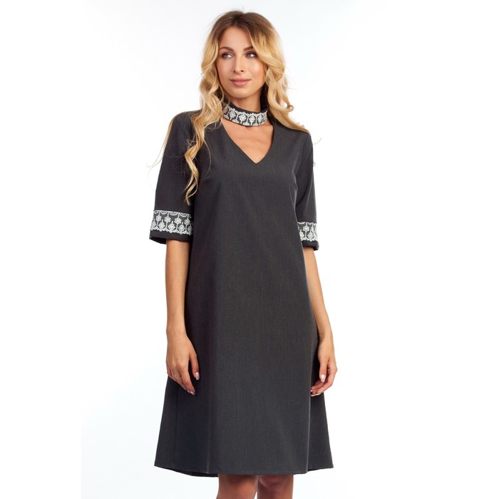 Платье женское, размер 44, цвет серый