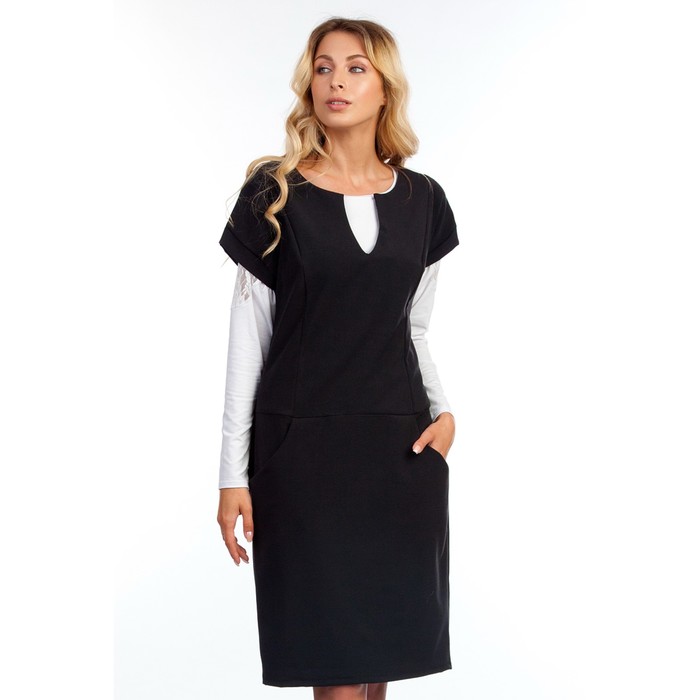 Платье женское, размер 48, цвет чёрный