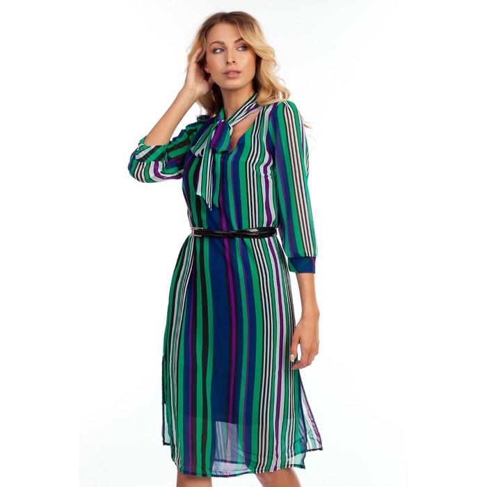 Платье женское, размер 46, цвет синий