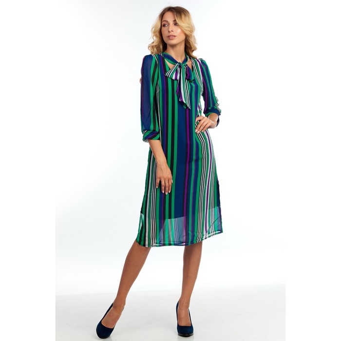 Платье женское, размер 46, цвет синий