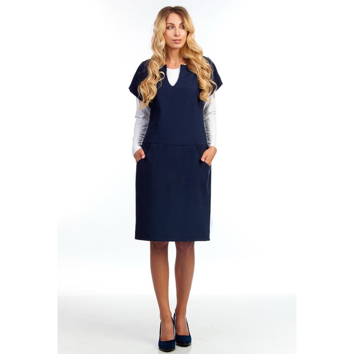 Платье женское, размер 46, цвет синий