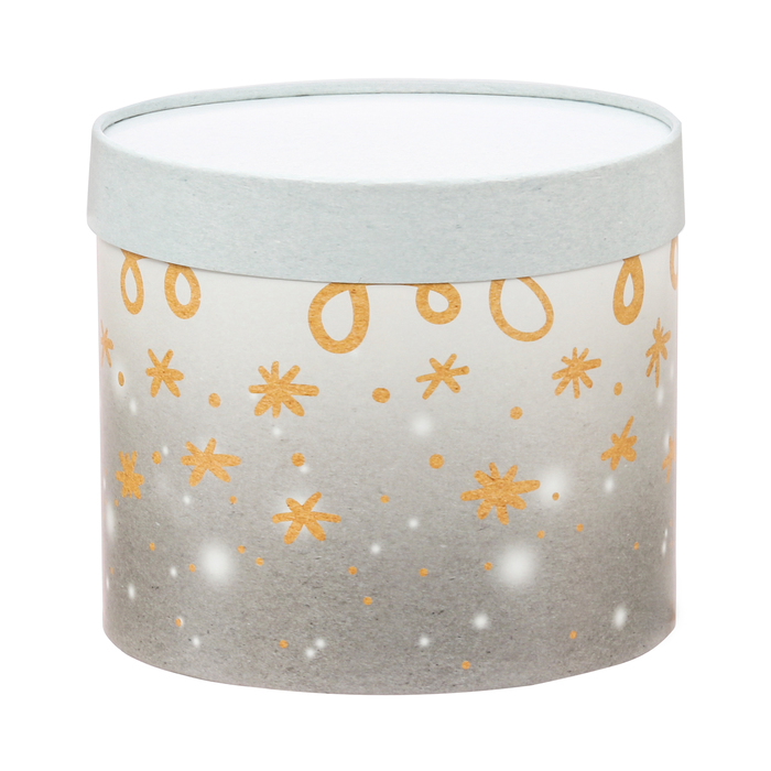 Круглая подарочная коробка «Снежинки», 15 × 18 см