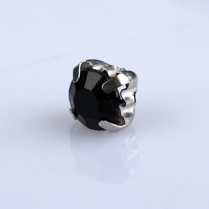 Стразы пришивные в оправе "Круг", d=6мм, 100шт, цвет чёрный