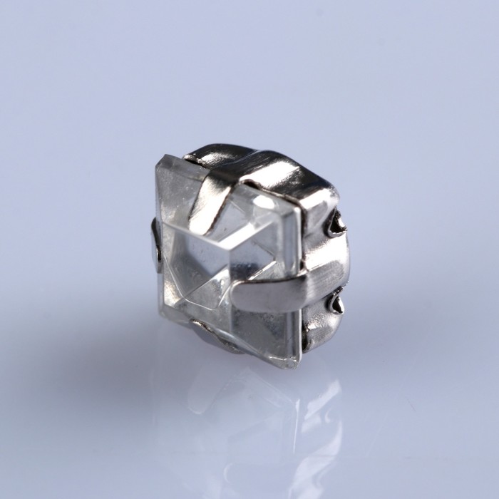 Стразы пришивные в оправе "Квадрат", 50шт, цвет белый