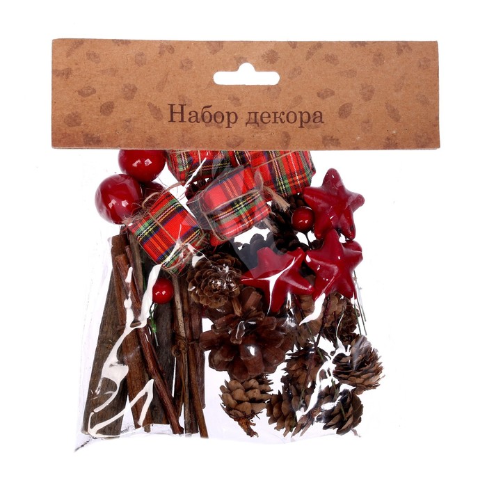 Набор новогоднего декора "Шишки и подарочки"
