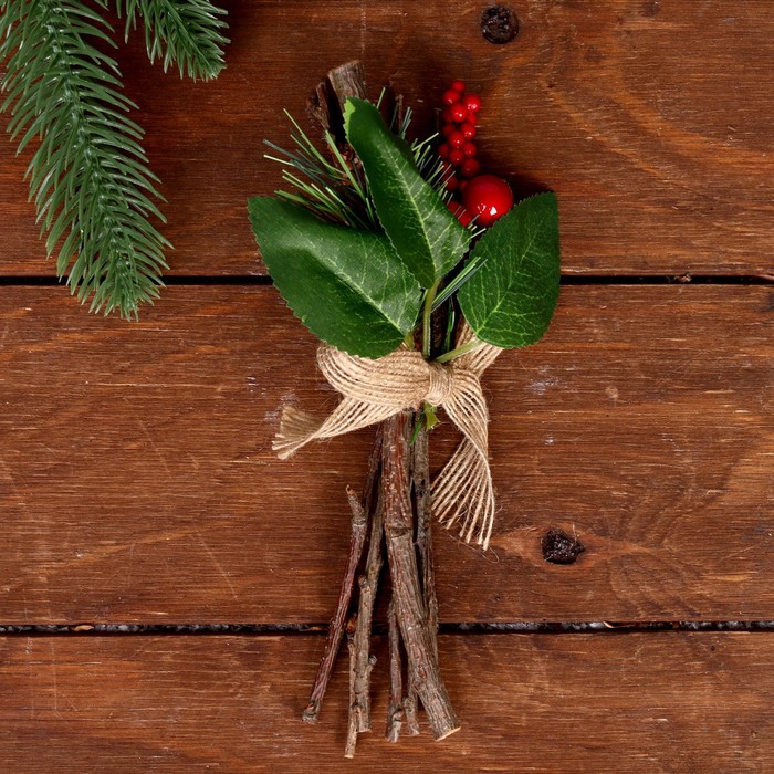 Набор новогоднего декора "Зимние веточки", 18 см