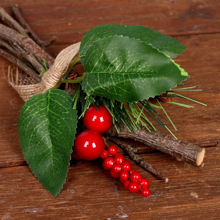 Набор новогоднего декора "Зимние веточки", 18 см