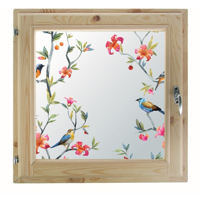 Окно 100х100 см, "Декор 8", двойной стеклопакет, хвоя, "Добропаровъ"