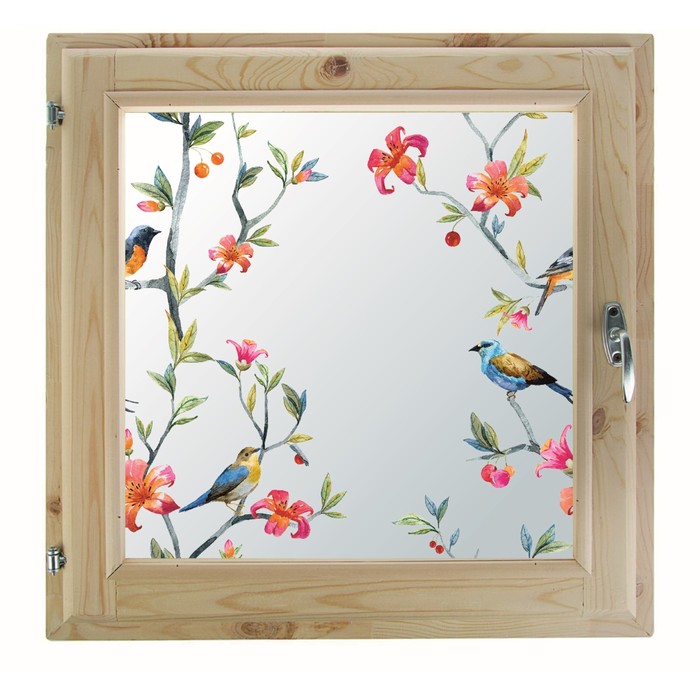 Окно 90х90 см, "Декор 8", двойной стеклопакет, уплотнитель, хвоя, "Добропаровъ"