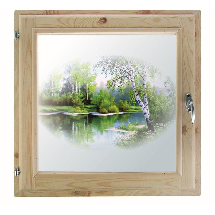 Окно 90х90 см, "Декор 9", двойной стеклопакет, хвоя, "Добропаровъ"