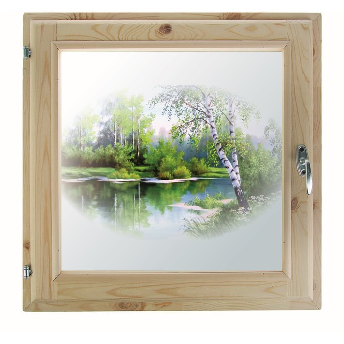 Окно 70х100 см, "Декор 9", двойной стеклопакет, хвоя, "Добропаровъ"