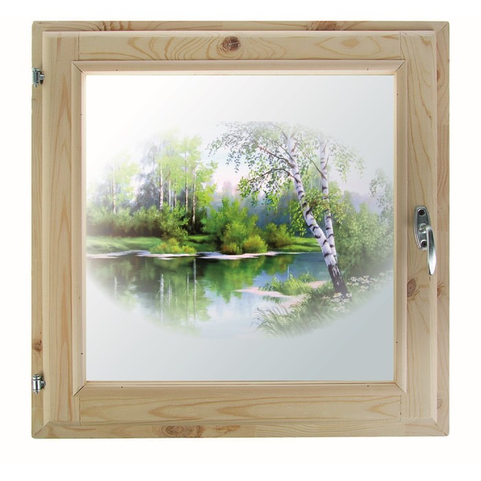 Окно 100х100 см, "Декор 9", двойной стеклопакет, хвоя, "Добропаровъ"