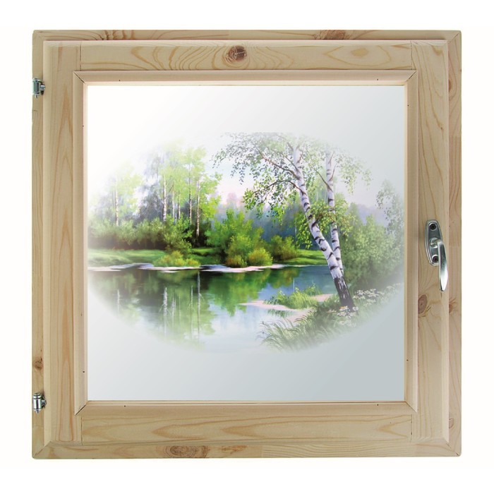 Окно 50х50 см, "Декор 9", двойной стеклопакет, уплотнитель, хвоя, "Добропаровъ"