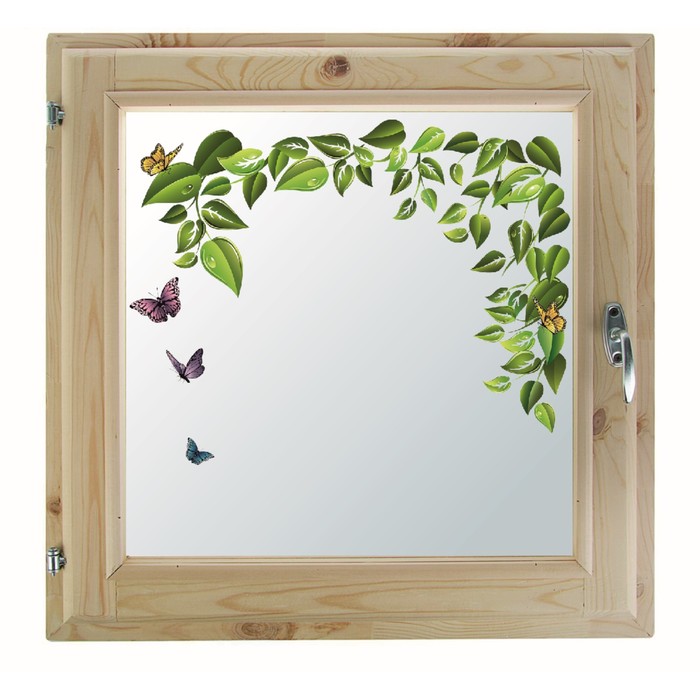 Окно 80х80 см, "Декор 10", двойной стеклопакет, хвоя, "Добропаровъ"