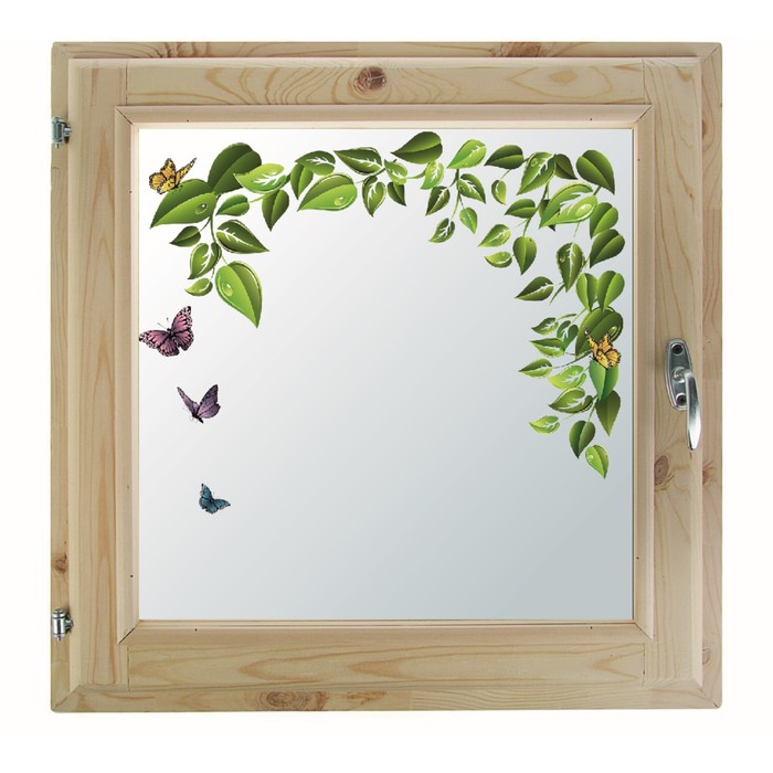 Окно 60х60 см, "Декор 10", двойной стеклопакет, уплотнитель, хвоя, "Добропаровъ"